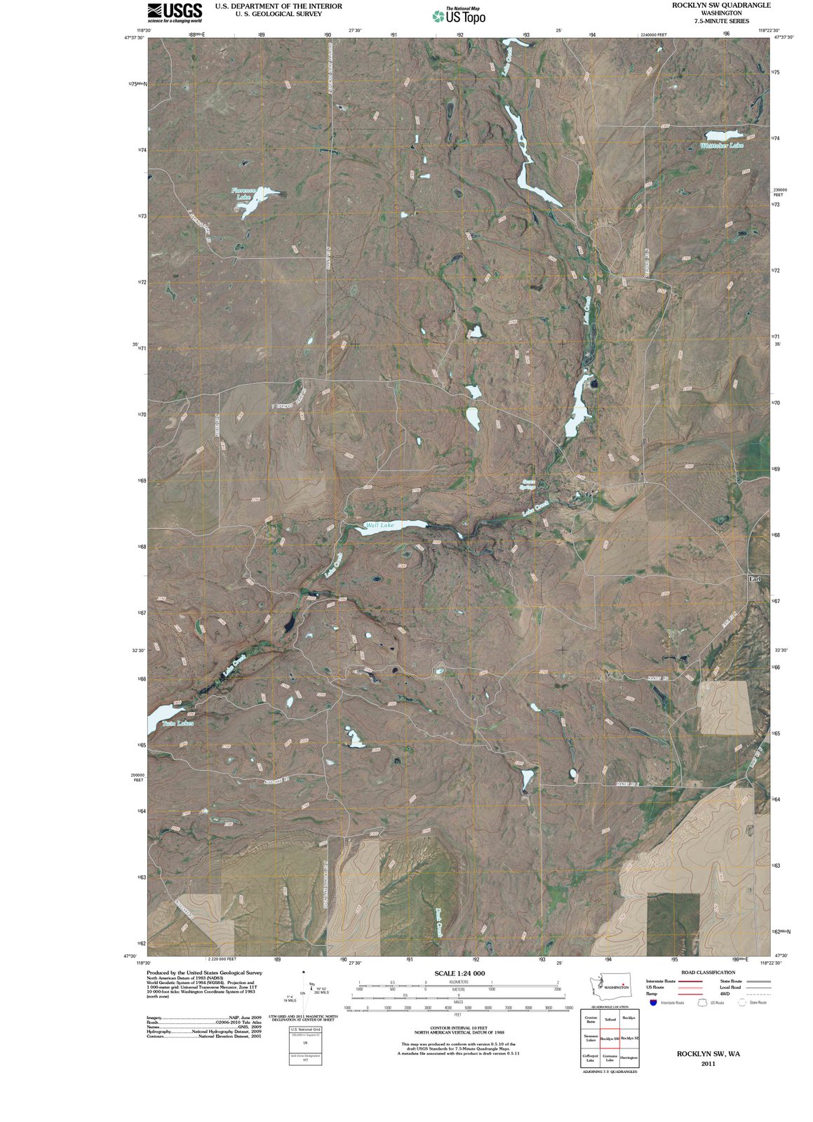 2011 Rocklyn, WA - Washington - USGS Topographic Map v3