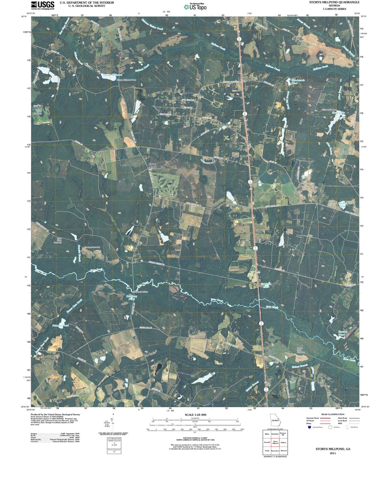 2011 Storys Millpond, GA - Georgia - USGS Topographic Map