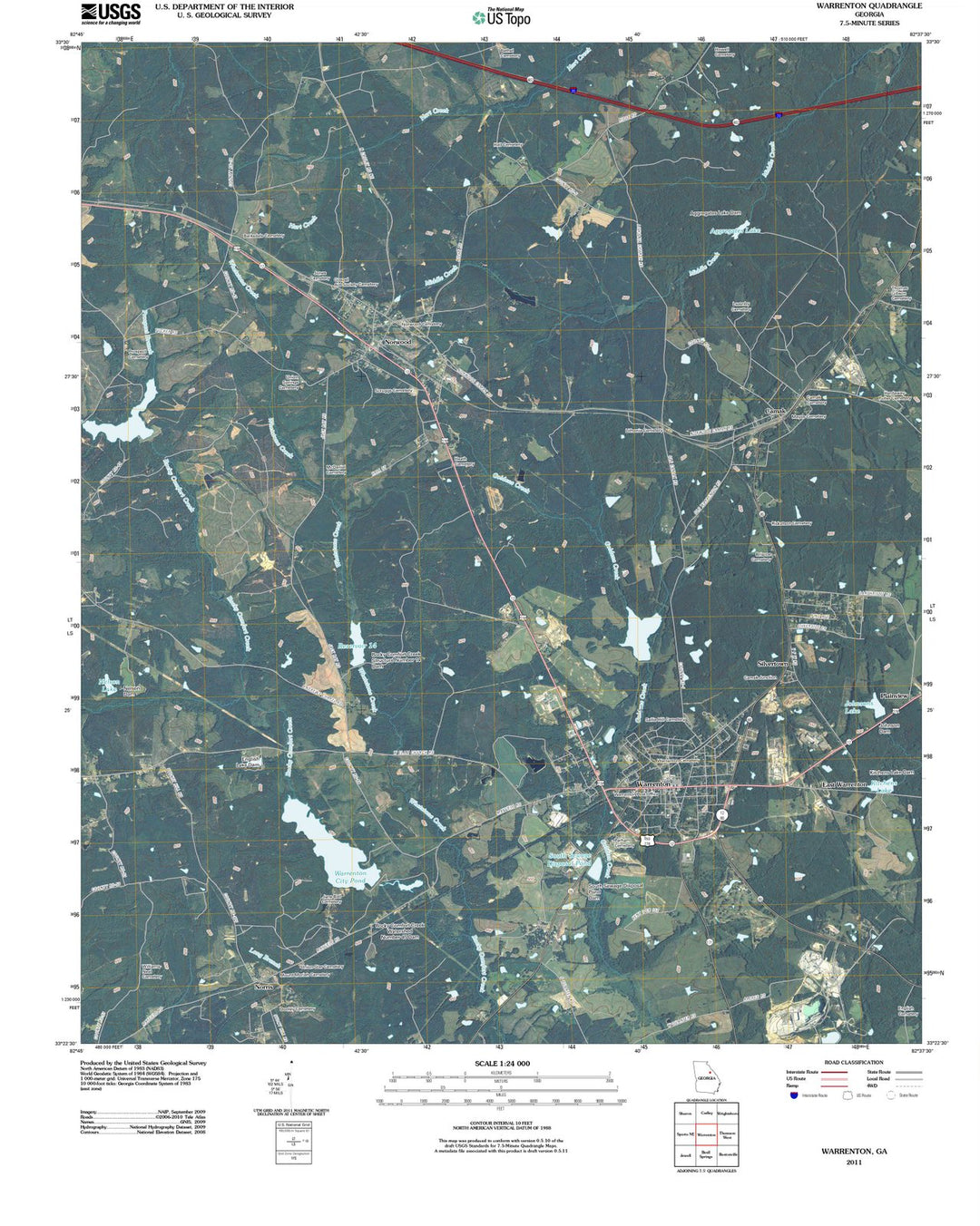 2011 Warrenton, GA - Georgia - USGS Topographic Map