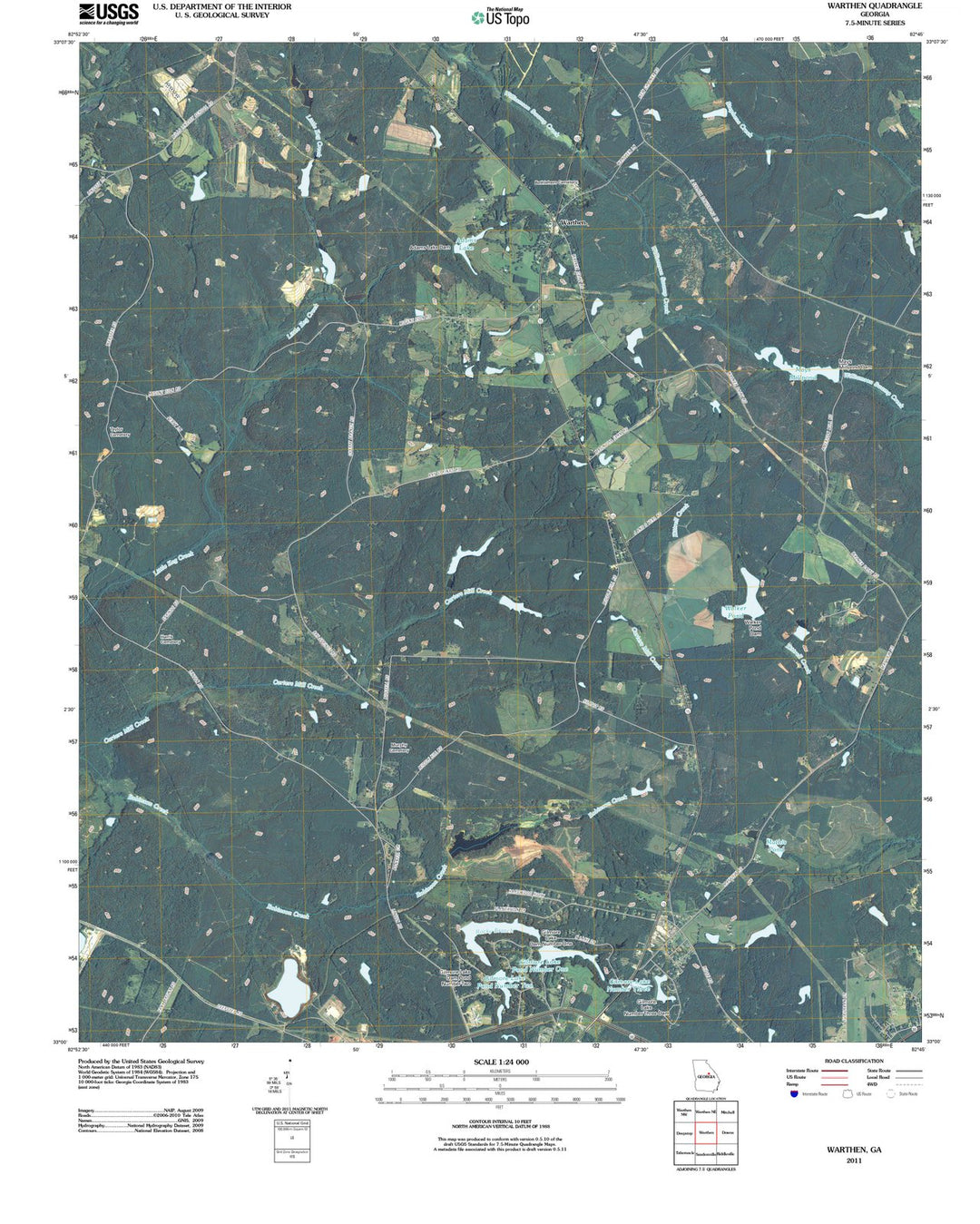 2011 Warthen, GA - Georgia - USGS Topographic Map v3