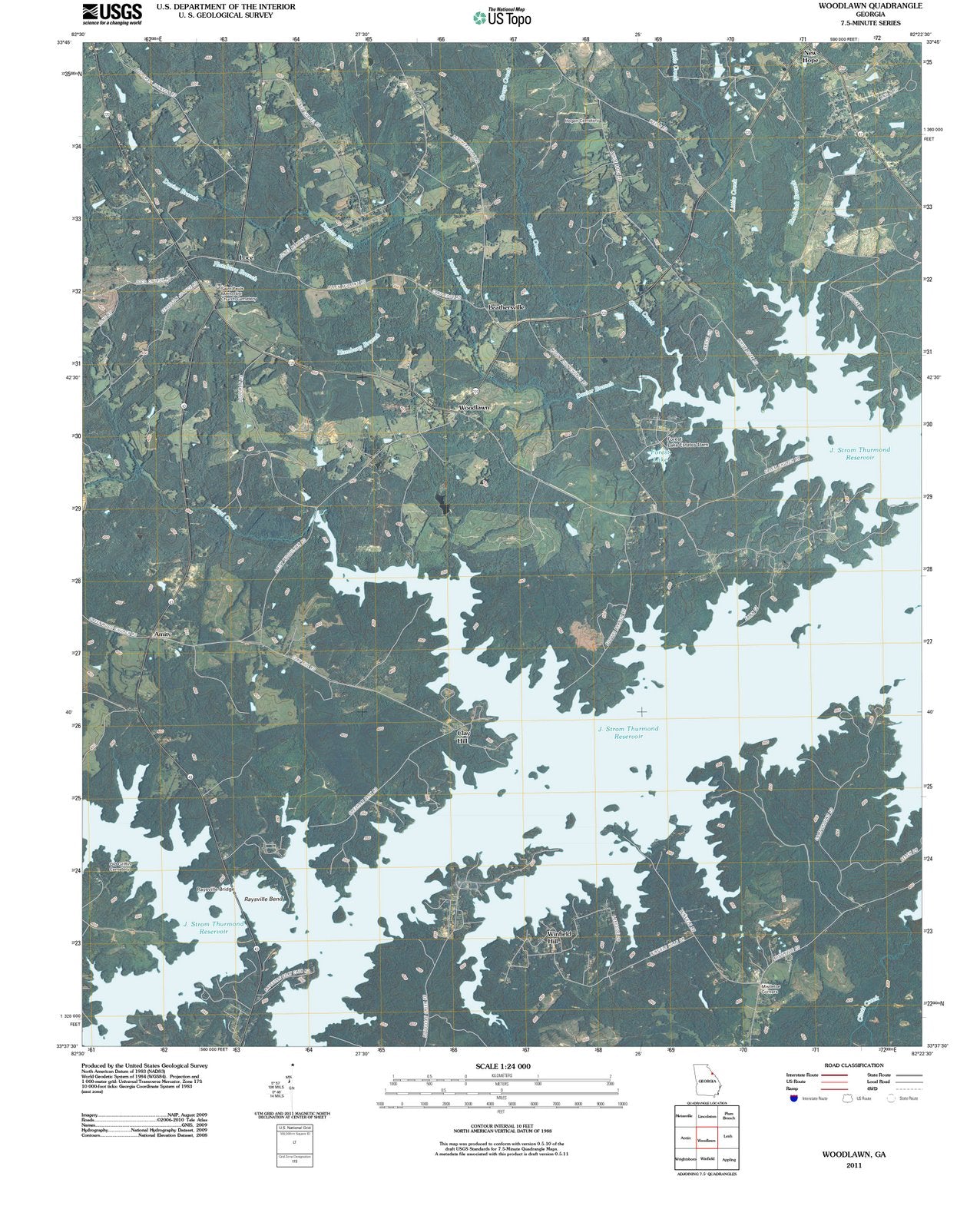 2011 Woodlawn, GA - Georgia - USGS Topographic Map