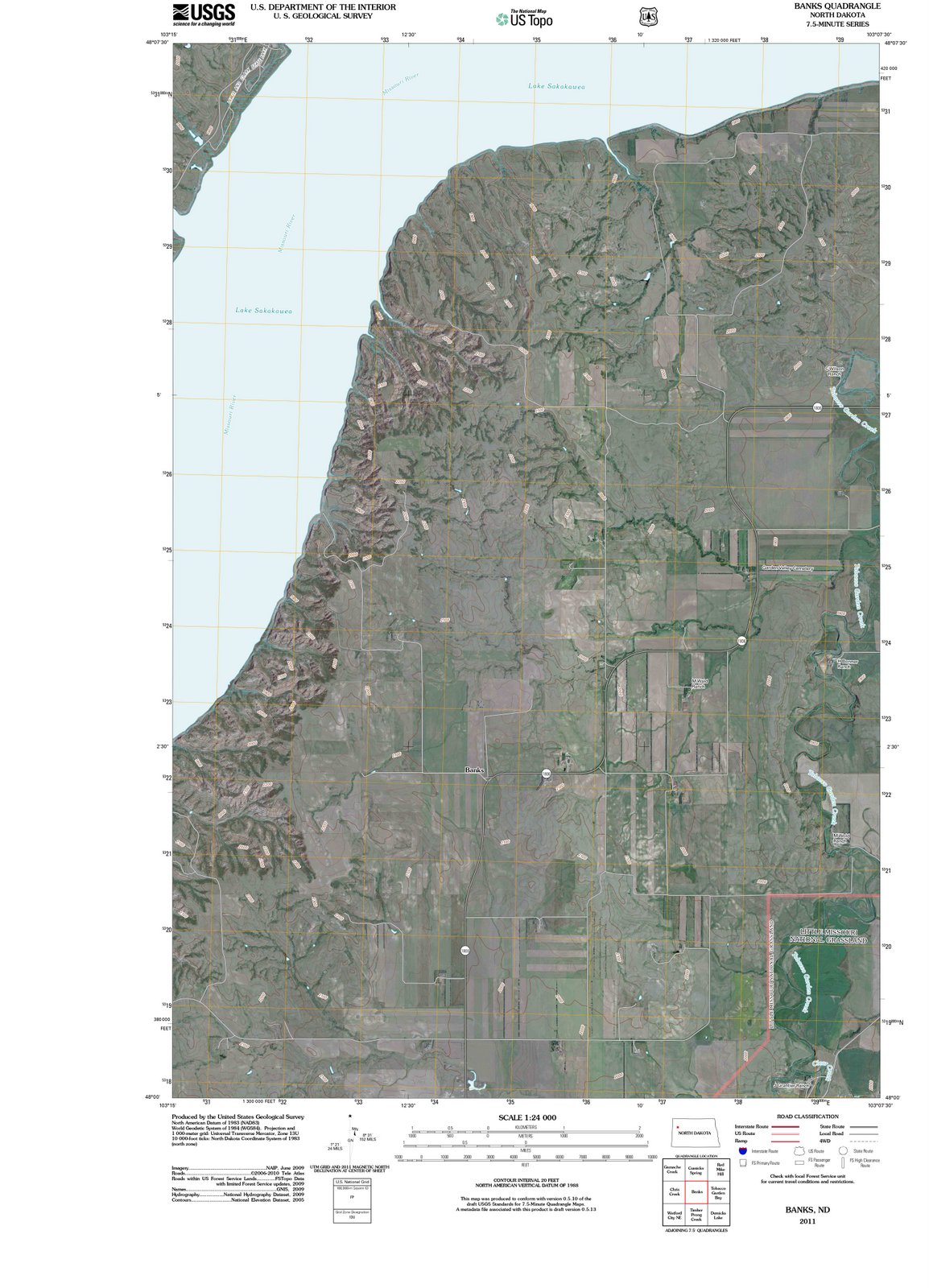 2011 Banks, ND - North Dakota - USGS Topographic Map