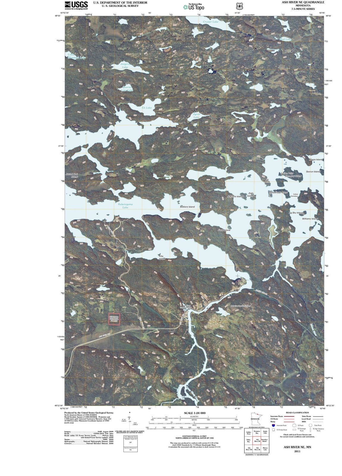 2011 Ash River, MN - Minnesota - USGS Topographic Map