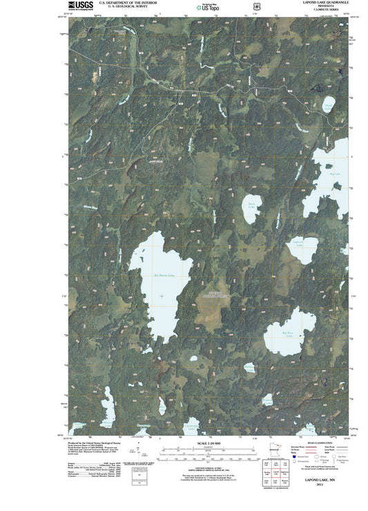 2011 Lapond Lake, MN - Minnesota - USGS Topographic Map