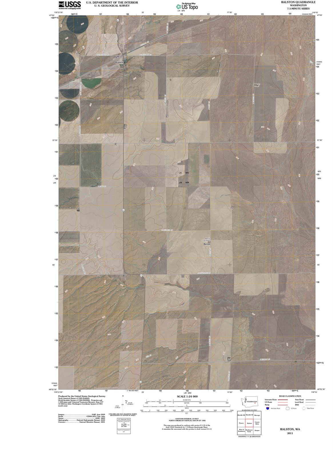 2011 Ralston, WA - Washington - USGS Topographic Map