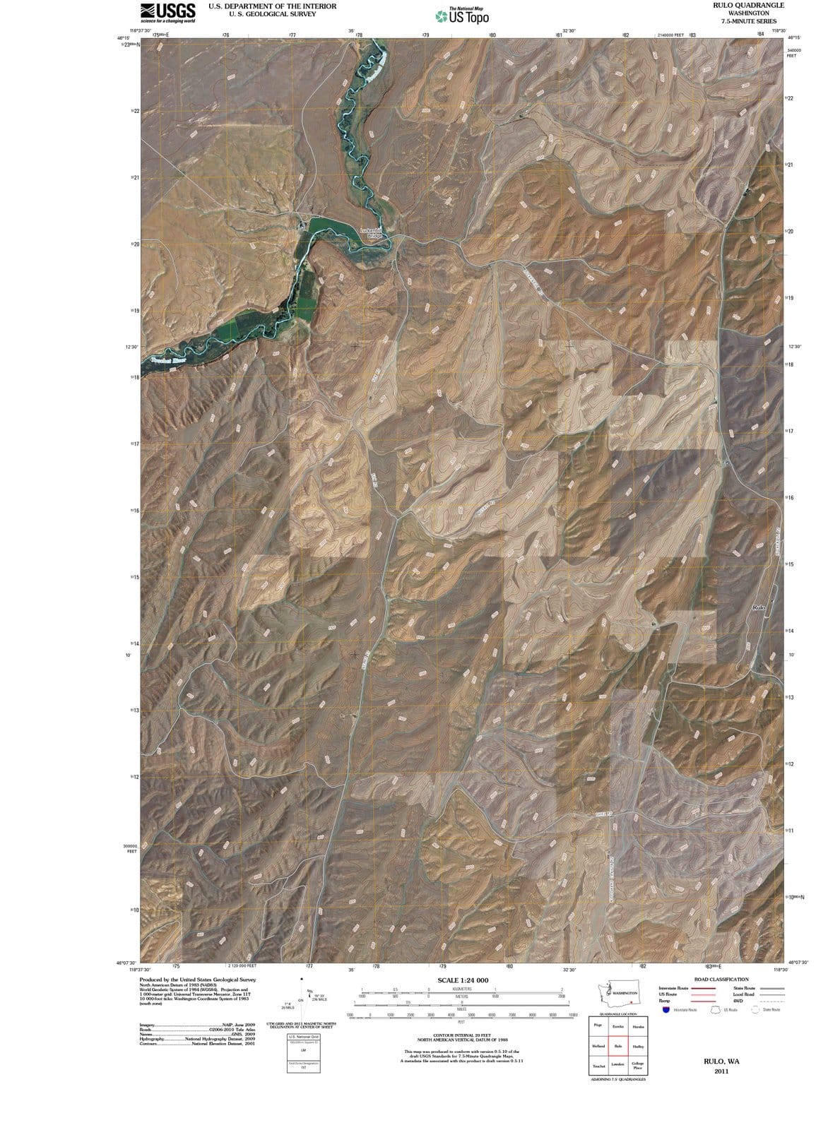 2011 Rulo, WA - Washington - USGS Topographic Map