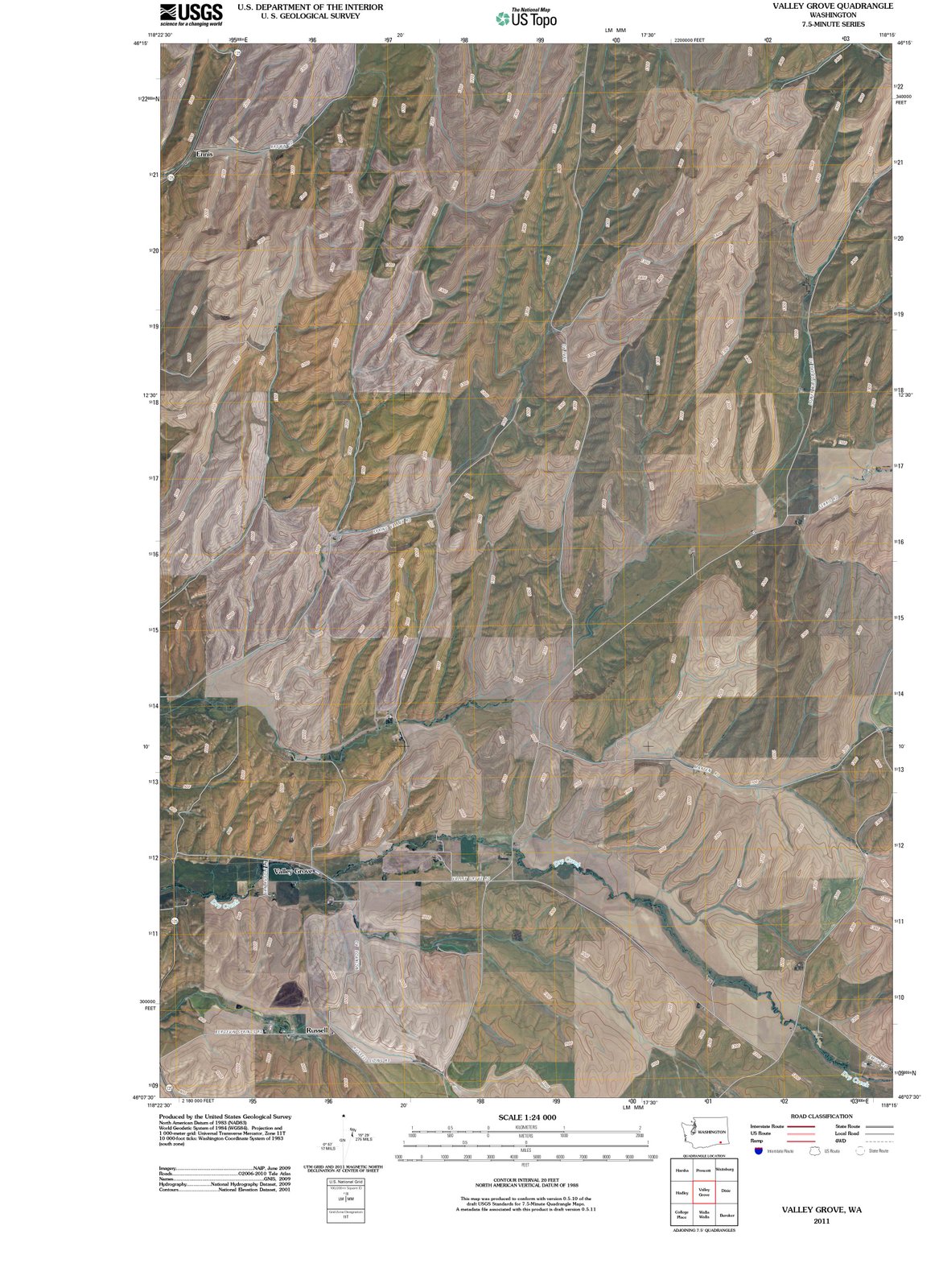 2011 Valley Grove, WA - Washington - USGS Topographic Map