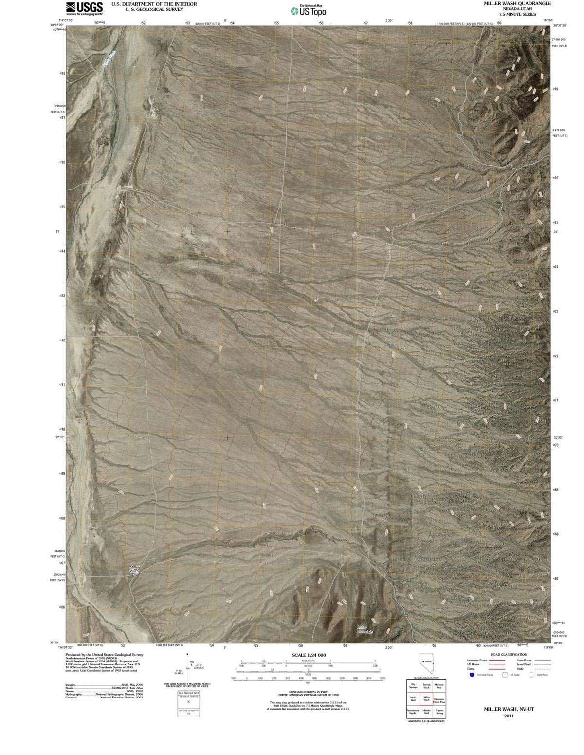 2011 Miller Wash, NV - Nevada - USGS Topographic Map