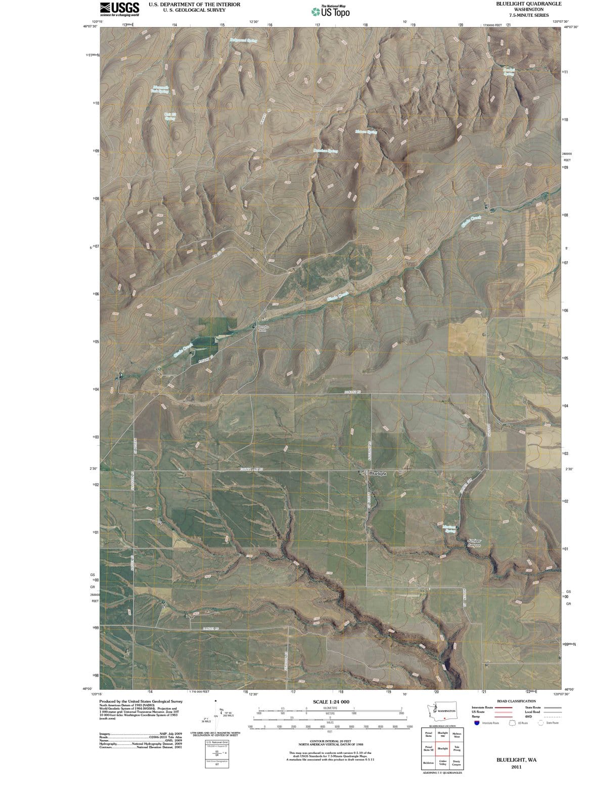 2011 Bluelight, WA - Washington - USGS Topographic Map