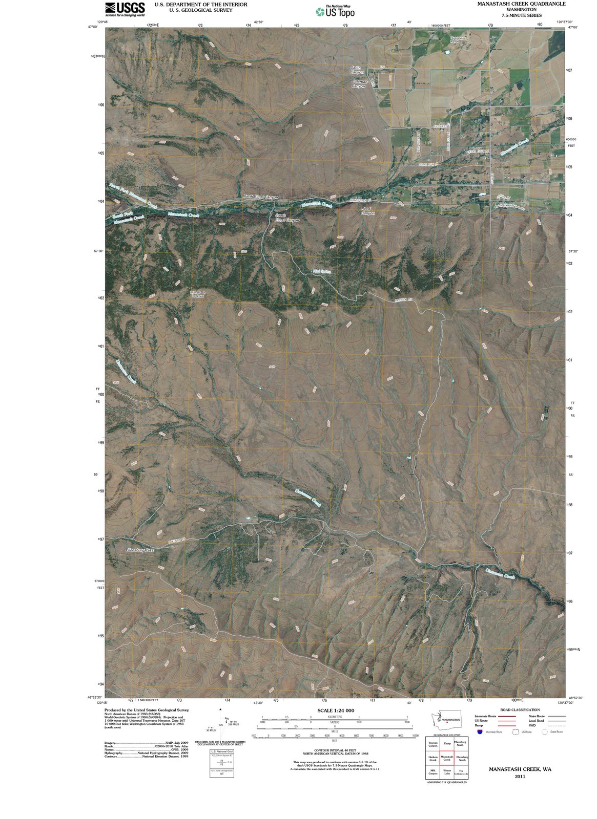 2011 Manastash Creek, WA - Washington - USGS Topographic Map