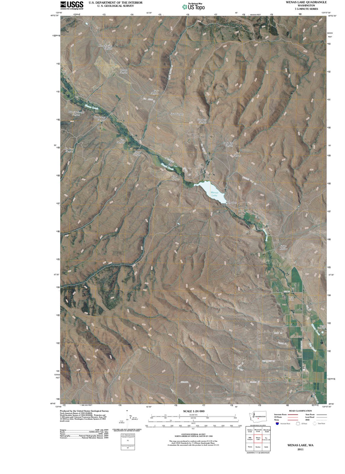 2011 Wenas Lake, WA - Washington - USGS Topographic Map
