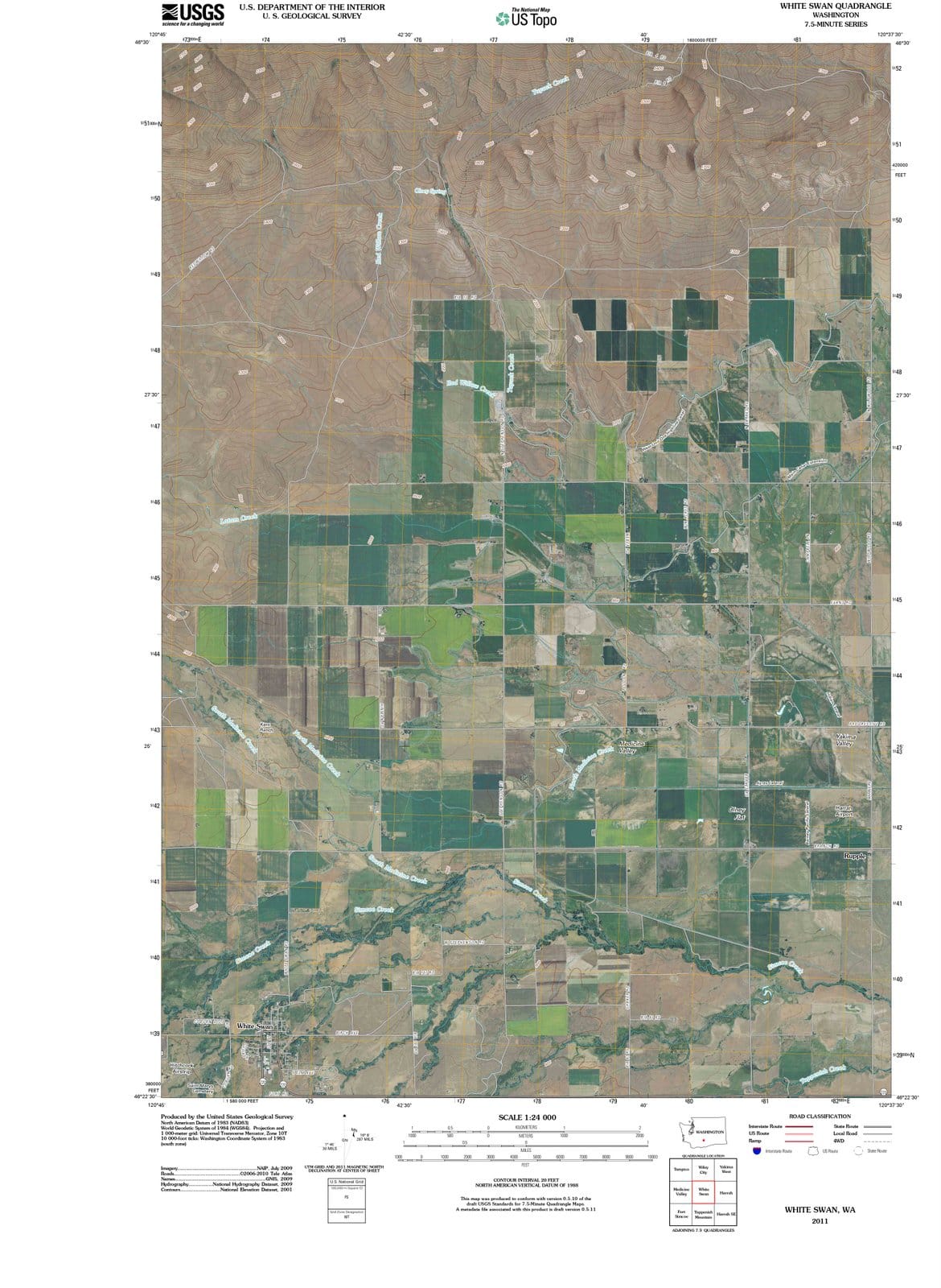 2011 Whitean, WA - Washington - USGS Topographic Map