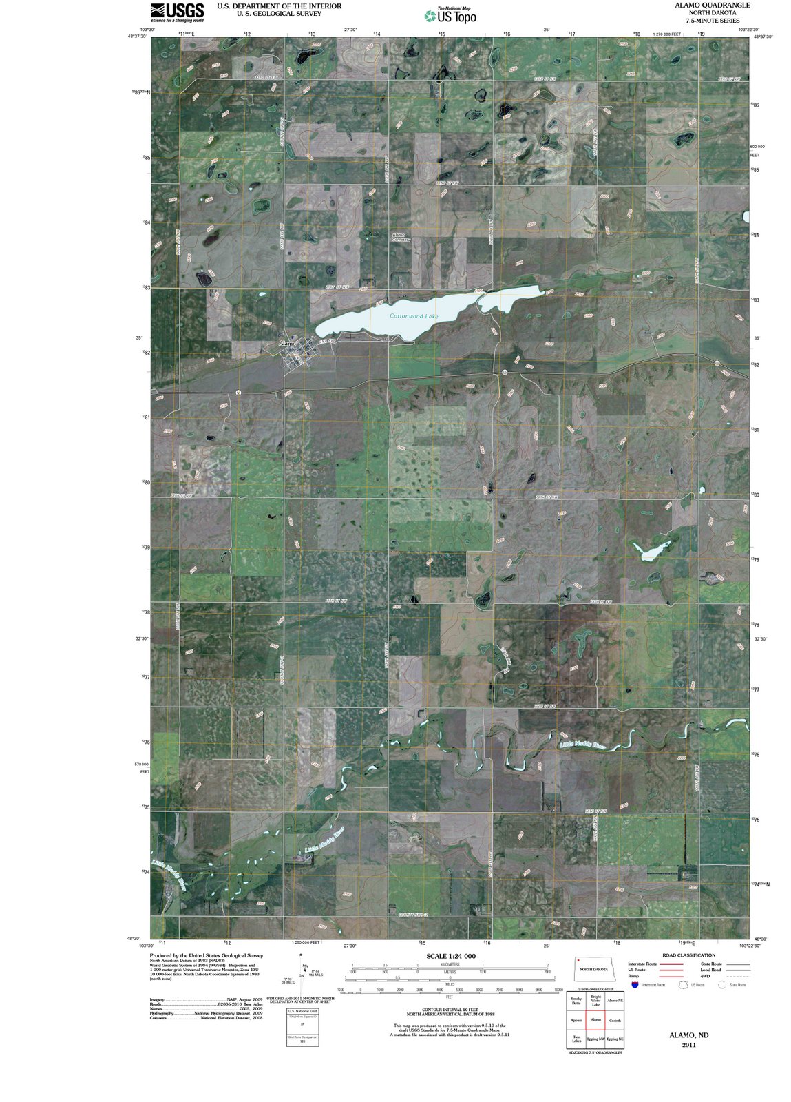 2011 Alamo, ND - North Dakota - USGS Topographic Map