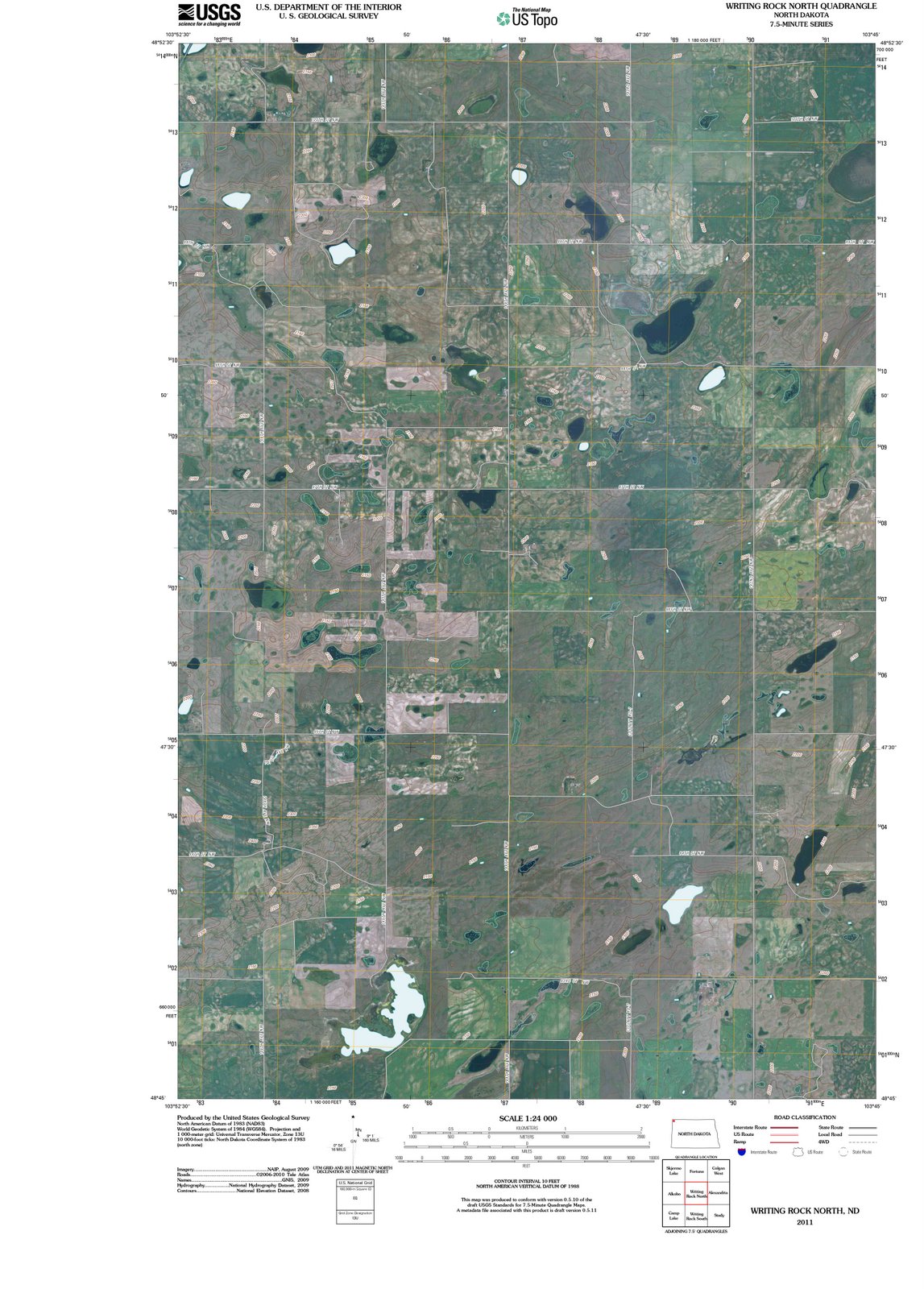 2011 Writing Rock North, ND - North Dakota - USGS Topographic Map