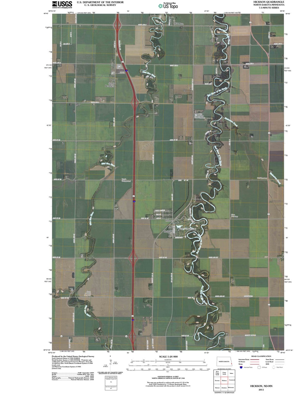 2011 Hickson, ND - North Dakota - USGS Topographic Map