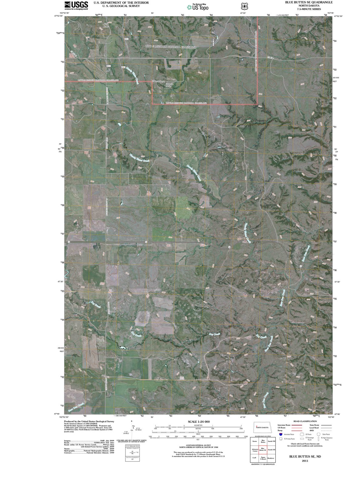 2011 Blue Buttes, ND - North Dakota - USGS Topographic Map v2