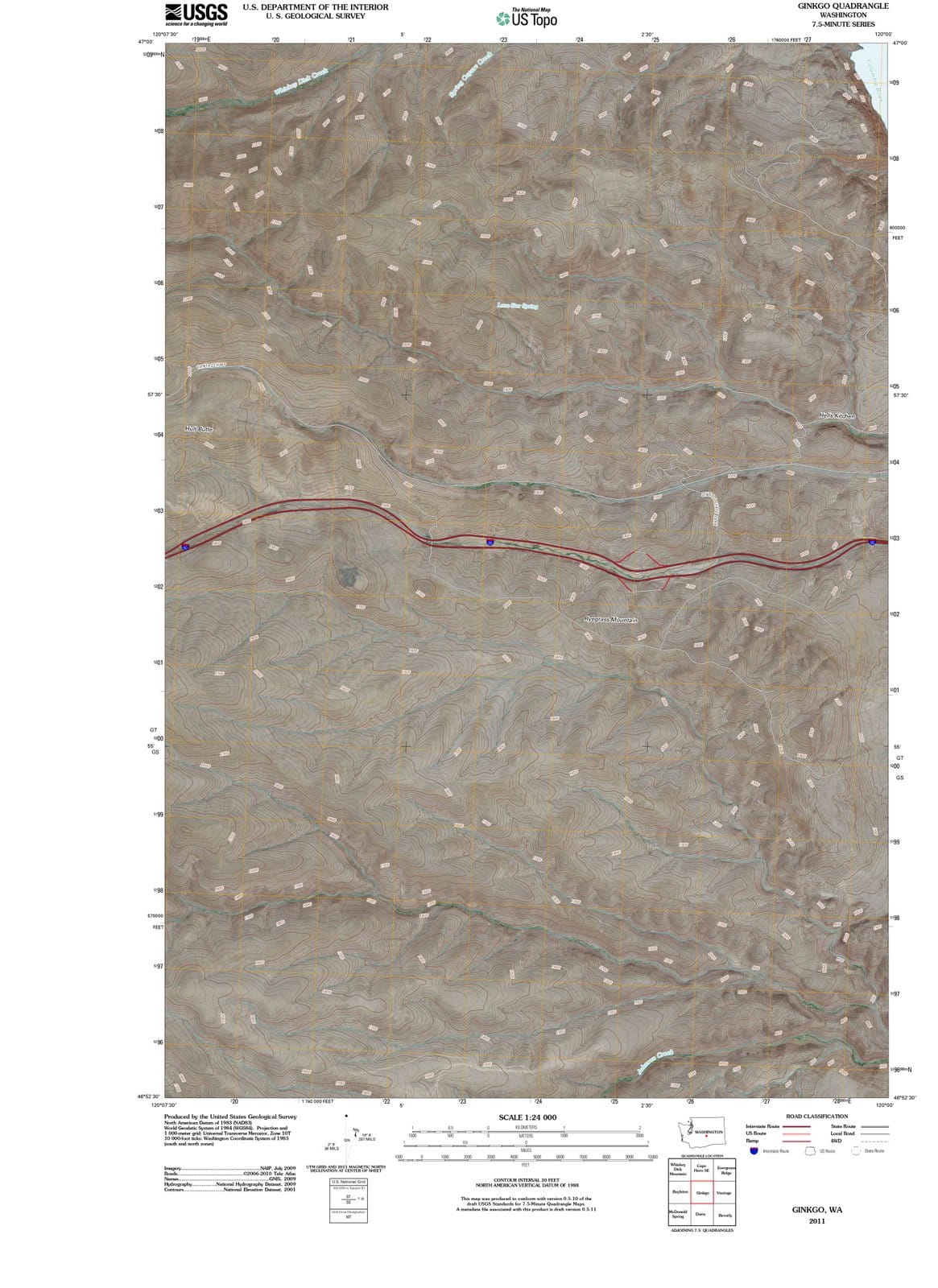 2011 Ginkgo, WA - Washington - USGS Topographic Map