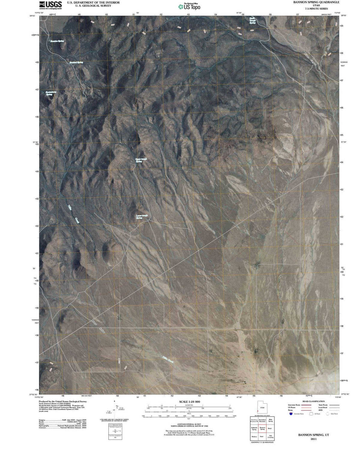 2011 Bannion Spring, UT - Utah - USGS Topographic Map
