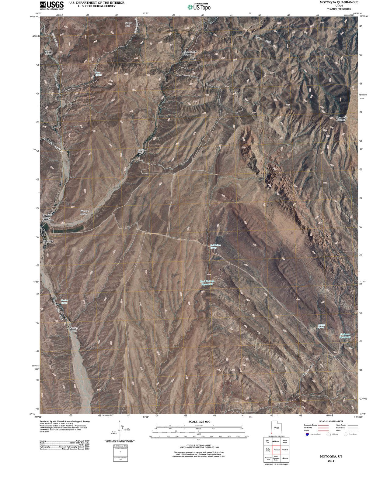 2011 Motoqua, UT - Utah - USGS Topographic Map