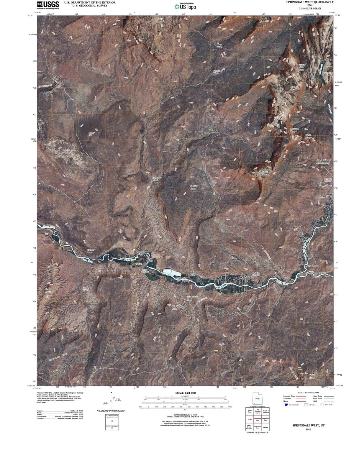 2011 Springdale West, UT - Utah - USGS Topographic Map