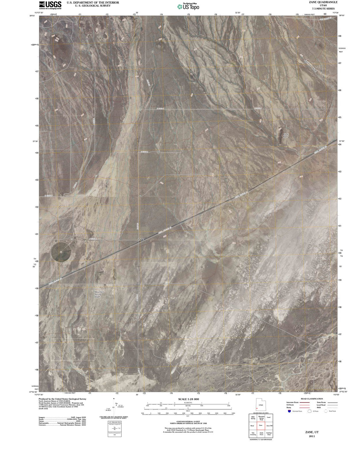 2011 Zane, UT - Utah - USGS Topographic Map