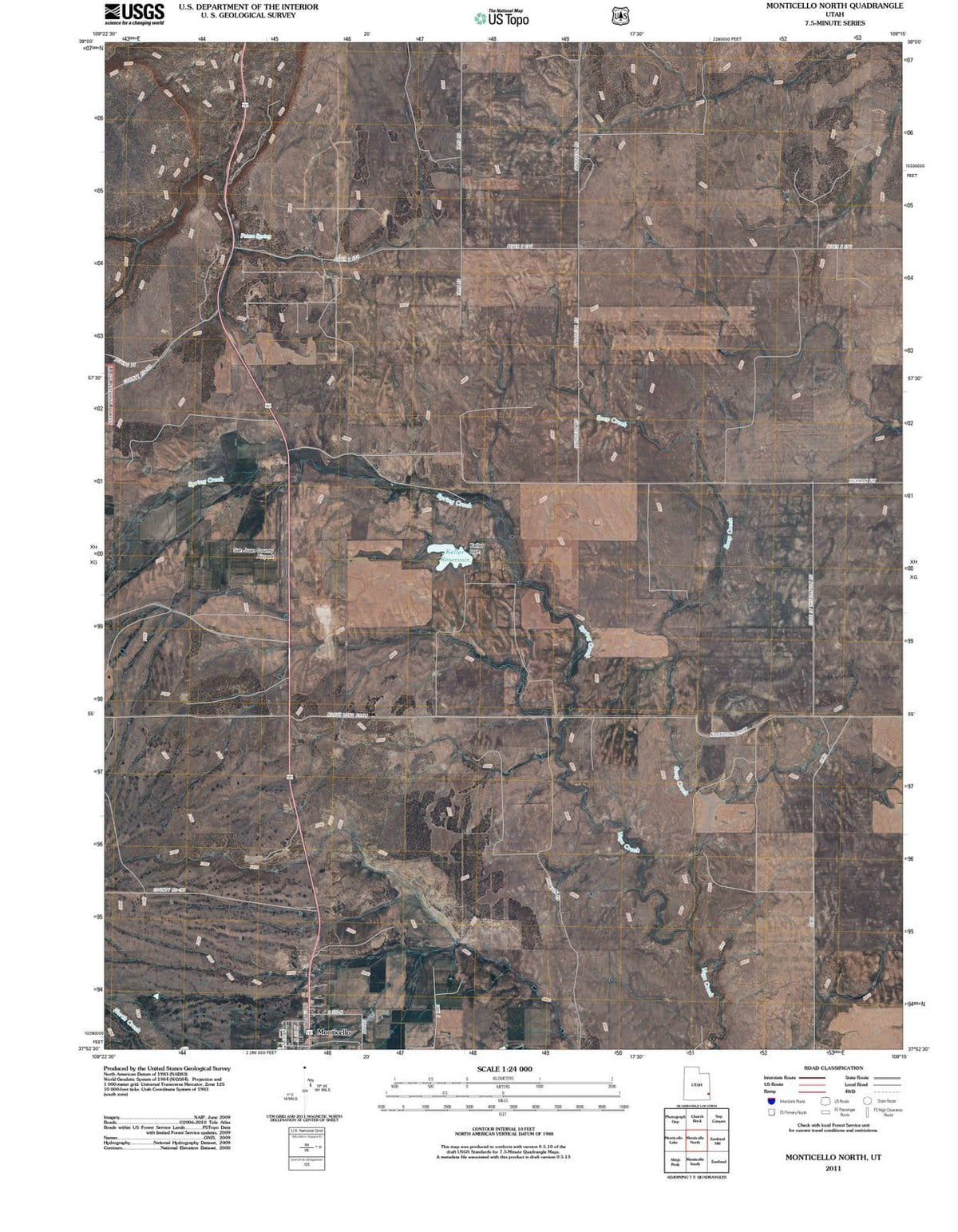 2011 Monticello North, UT - Utah - USGS Topographic Map