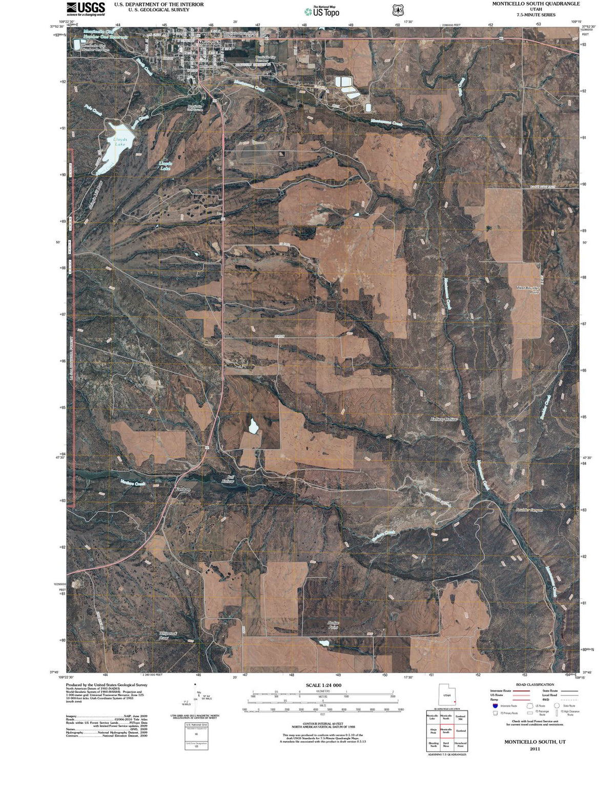 2011 Monticello South, UT - Utah - USGS Topographic Map