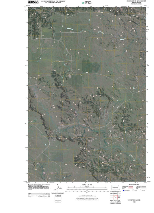 2011 Mandaree, ND - North Dakota - USGS Topographic Map v2