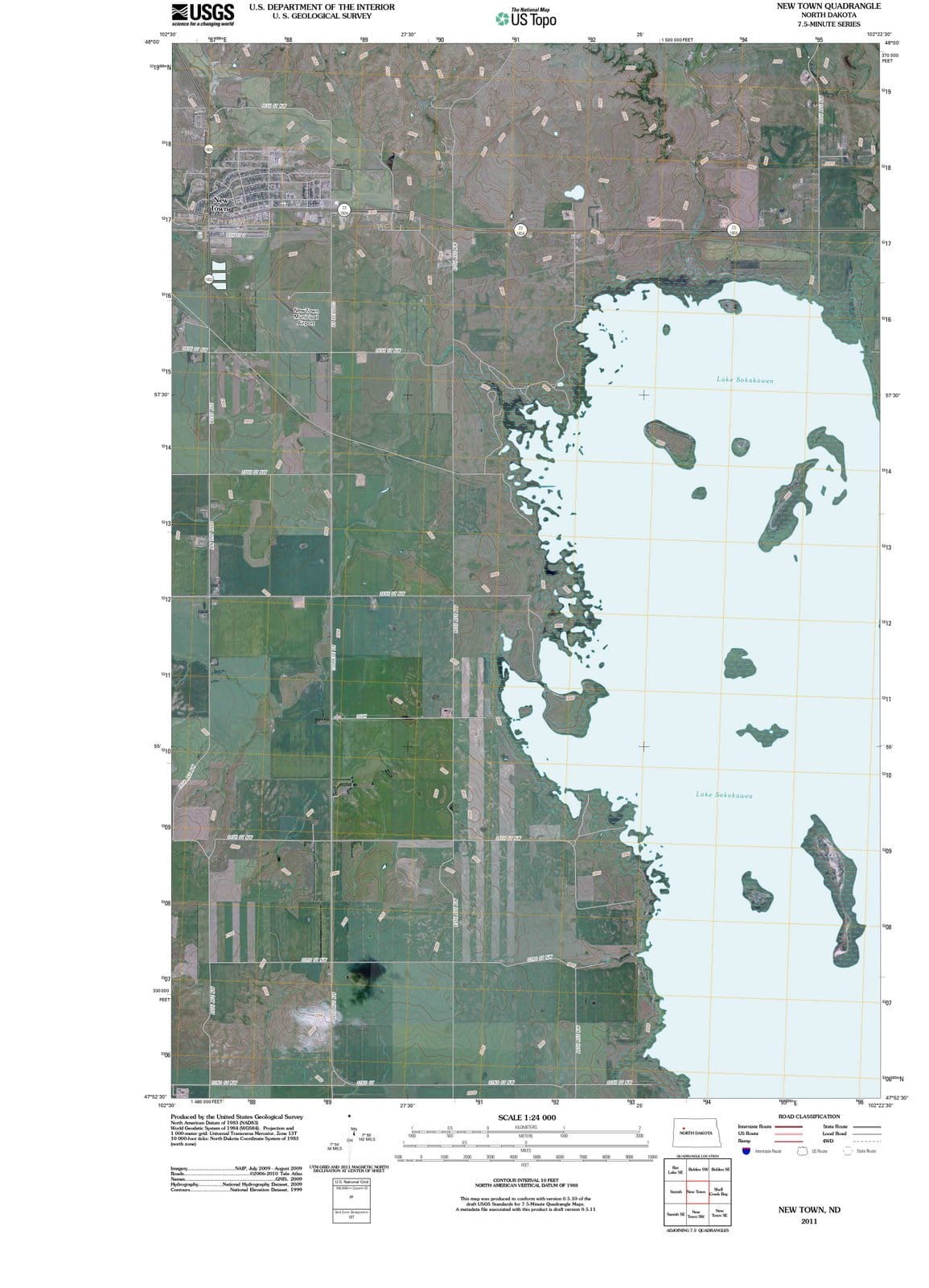 2011 New Town, ND - North Dakota - USGS Topographic Map