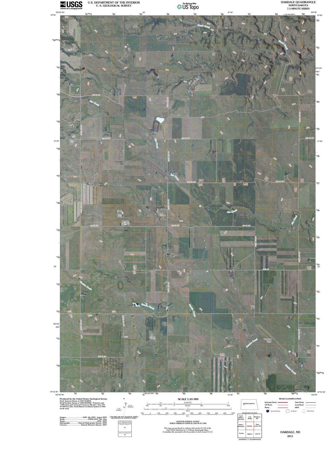 2011 Oakdale, ND - North Dakota - USGS Topographic Map