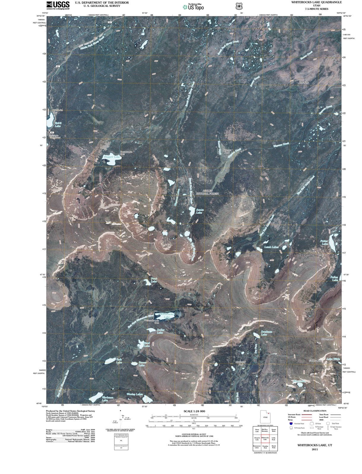 2011 Whiterocks Lake, UT - Utah - USGS Topographic Map