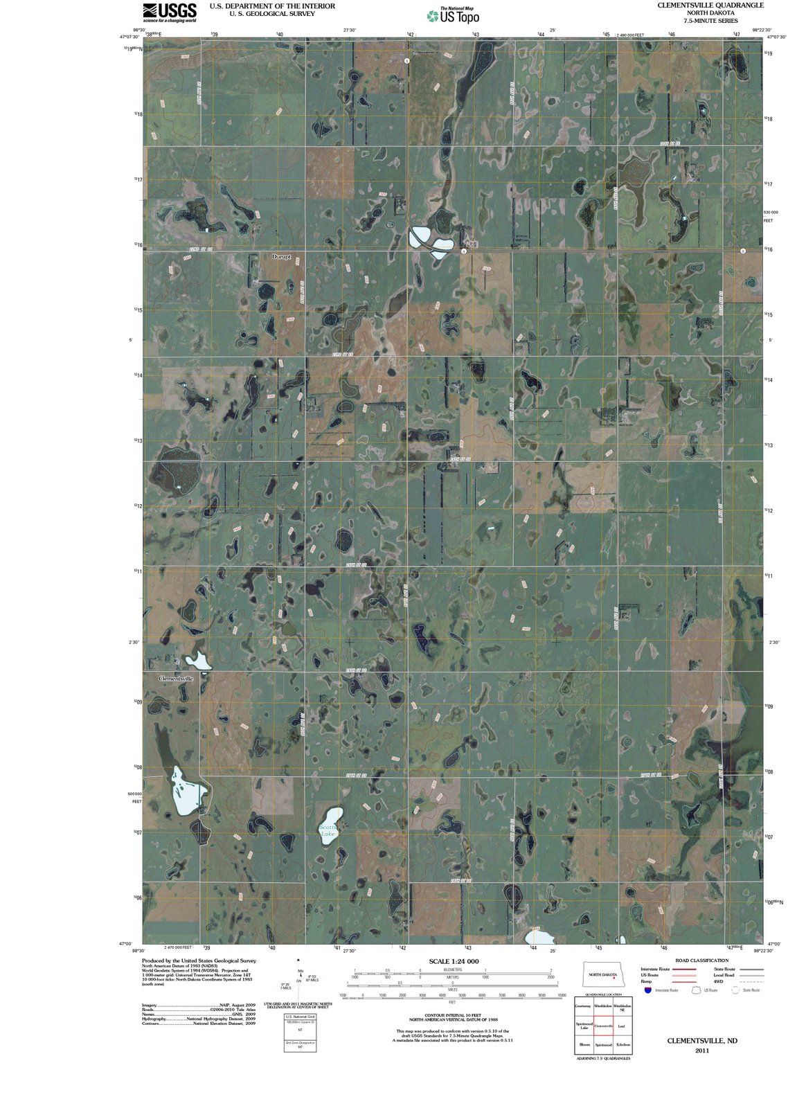 2011 Clementsville, ND - North Dakota - USGS Topographic Map
