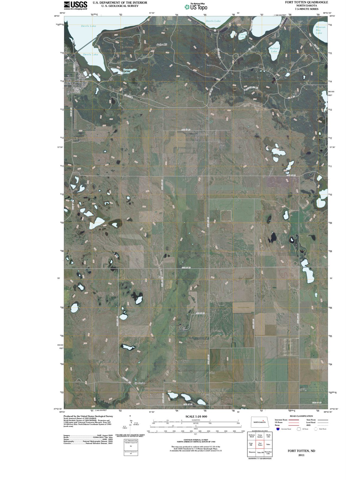 2011 Fort Totten, ND - North Dakota - USGS Topographic Map