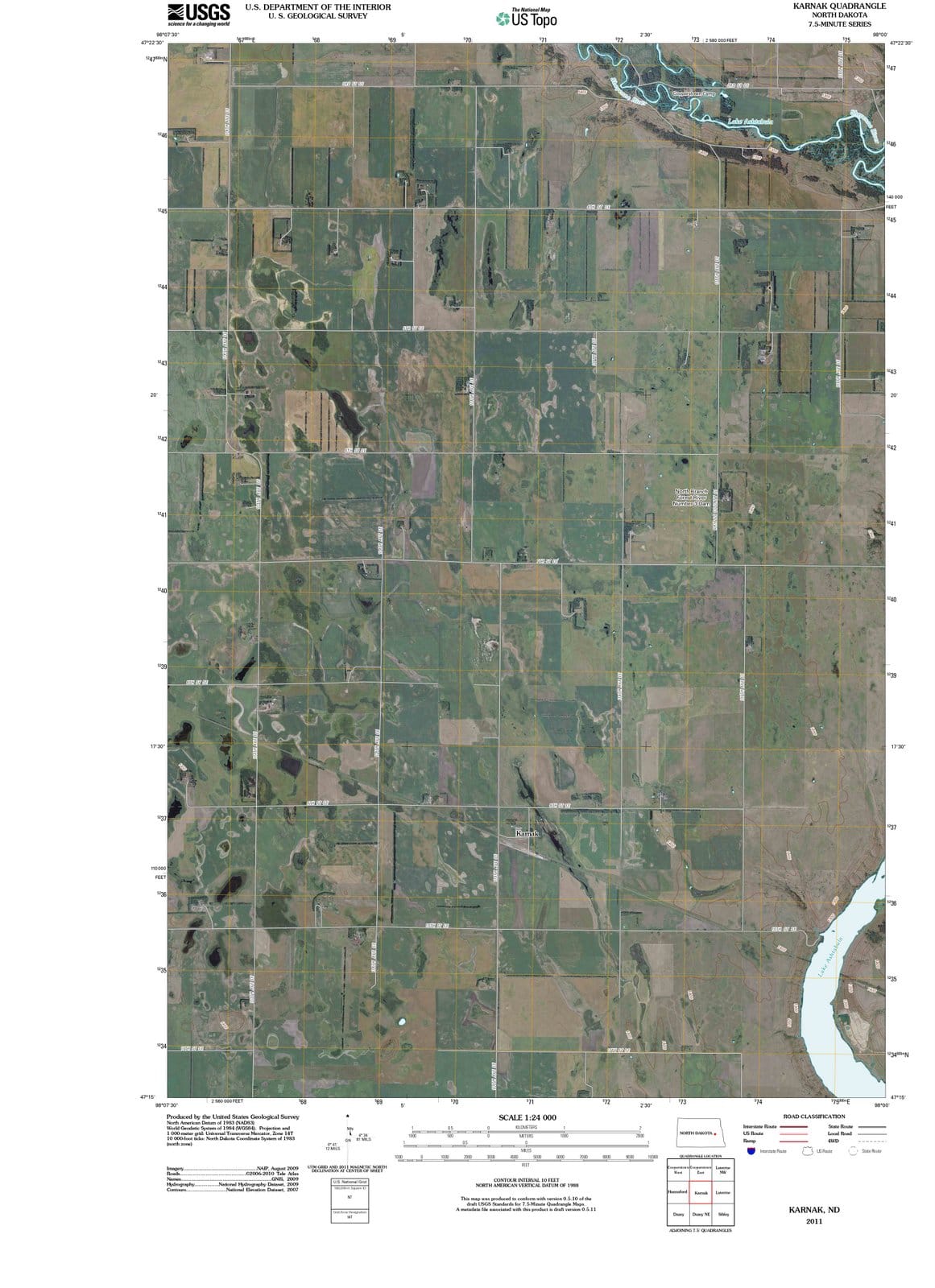 2011 Karnak, ND - North Dakota - USGS Topographic Map
