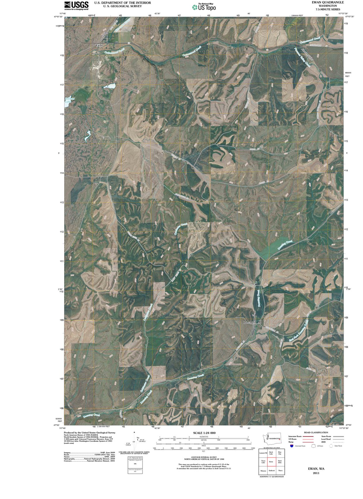 2011 Ewan, WA - Washington - USGS Topographic Map