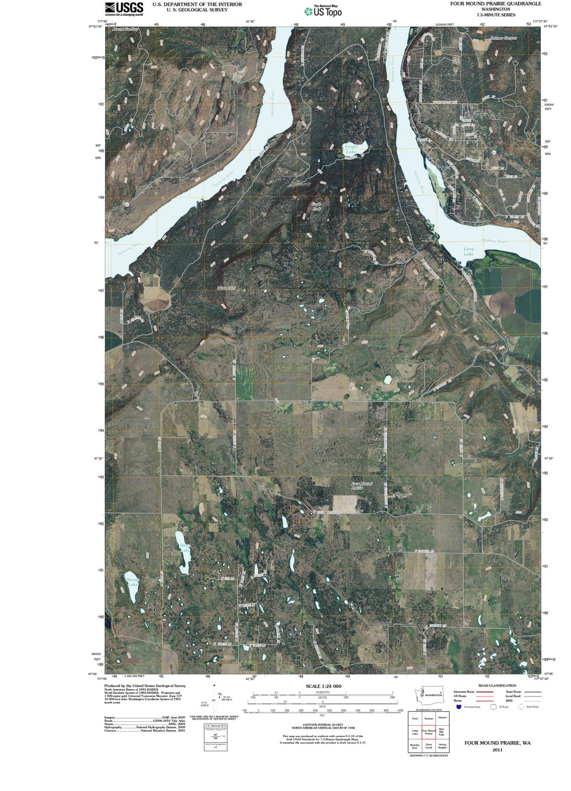 2011 Four Mound Prairie, WA - Washington - USGS Topographic Map