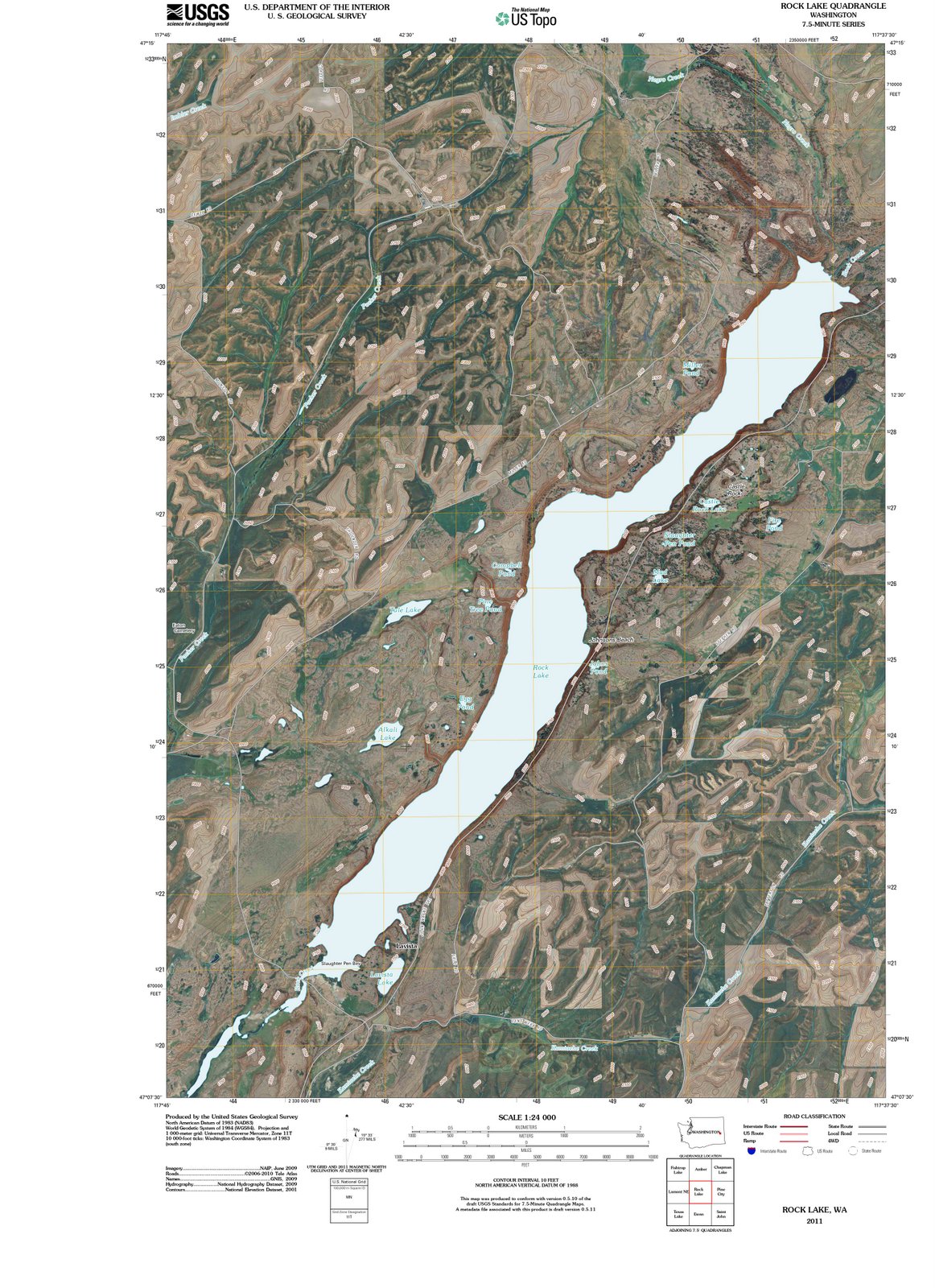 2011 Rock Lake, WA - Washington - USGS Topographic Map