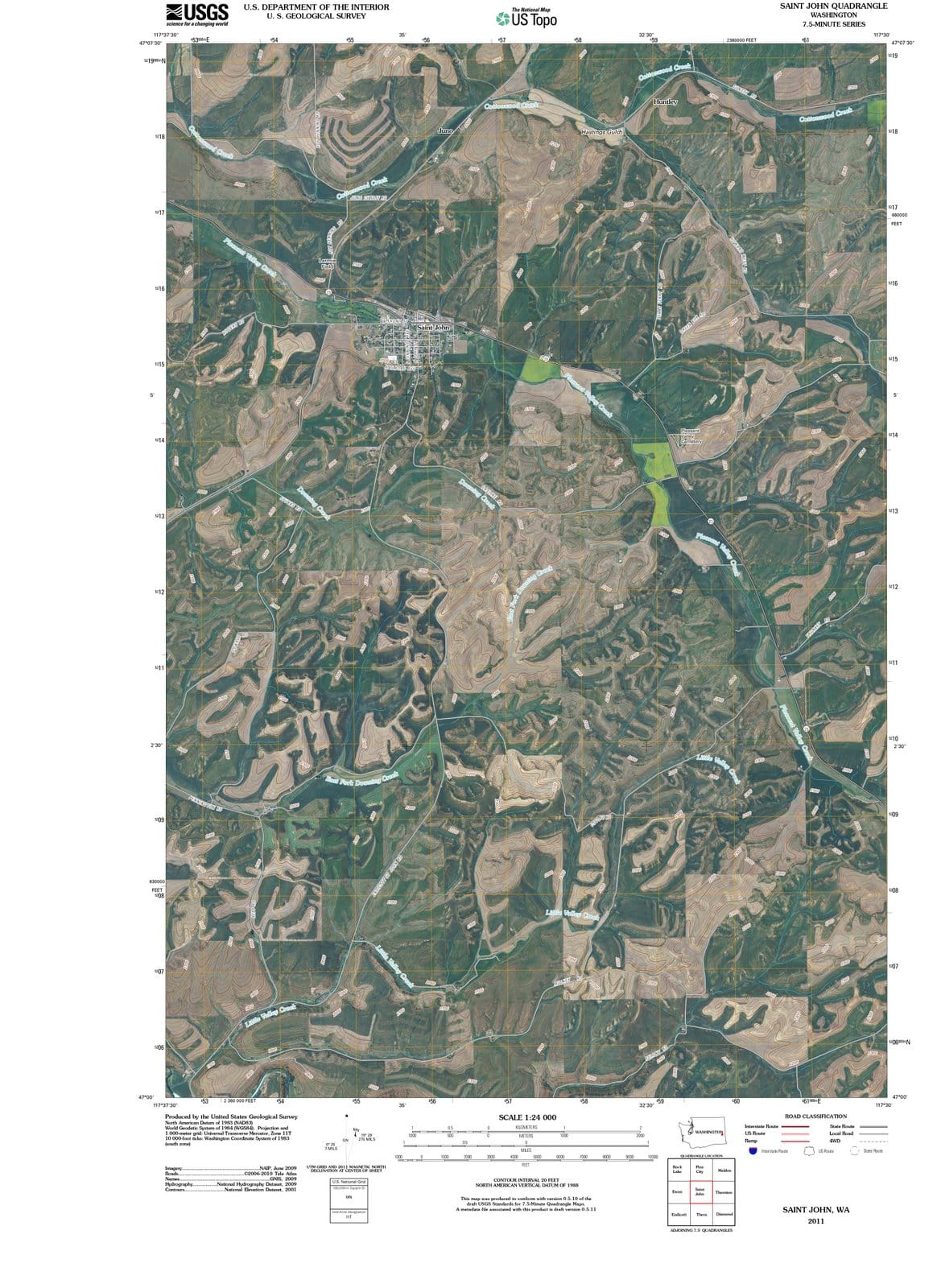 2011 Saint John, WA - Washington - USGS Topographic Map