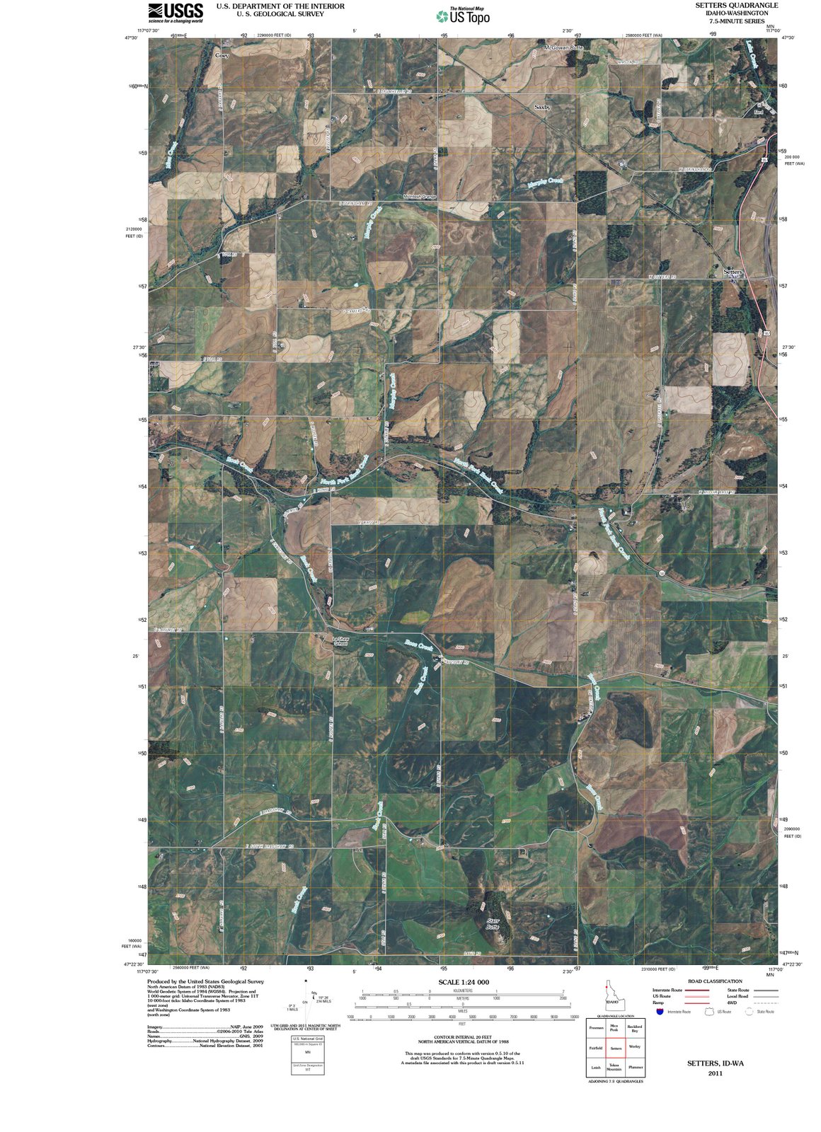 2011 Setters, ID - Idaho - USGS Topographic Map