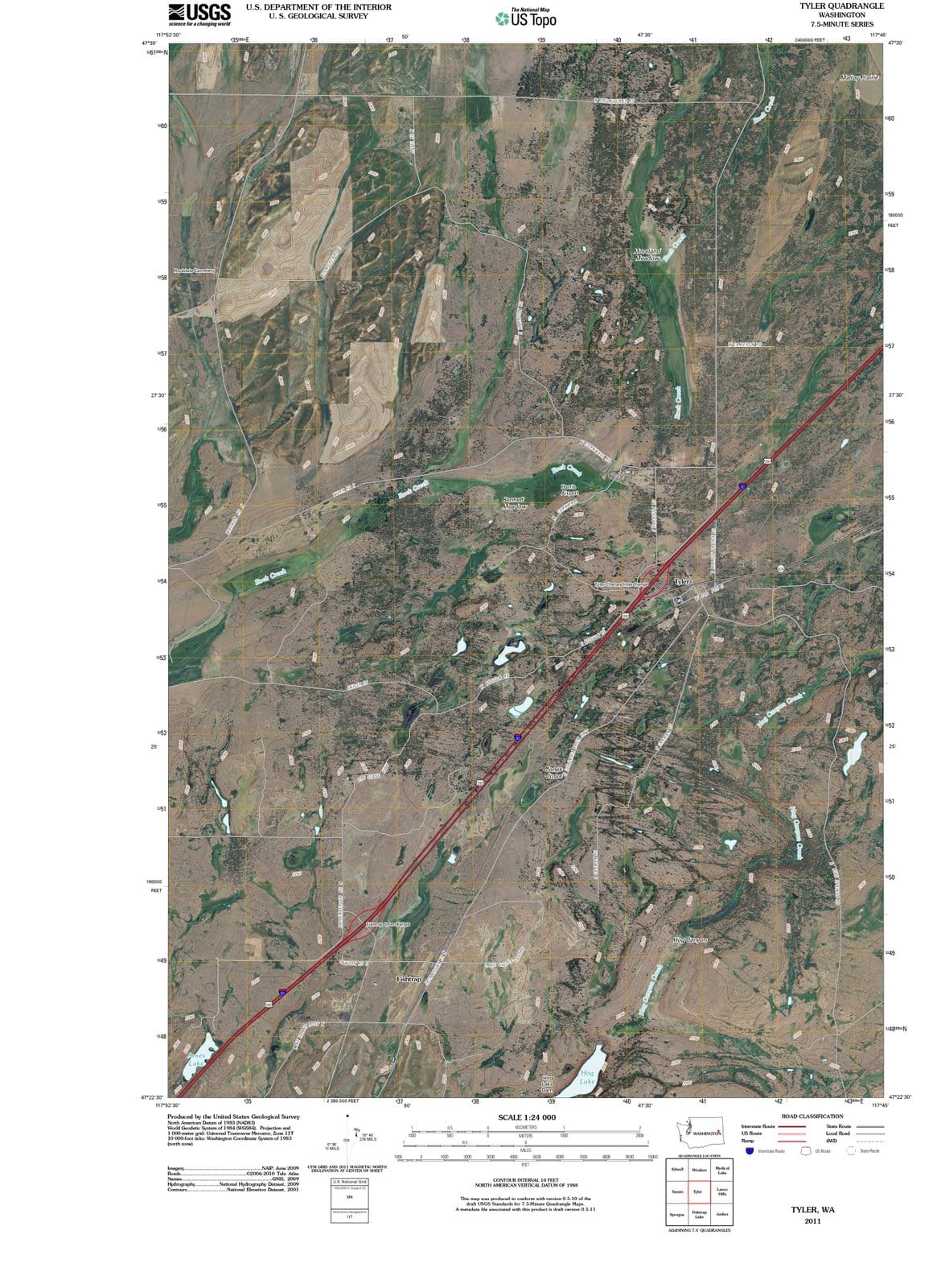 2011 Tyler, WA - Washington - USGS Topographic Map