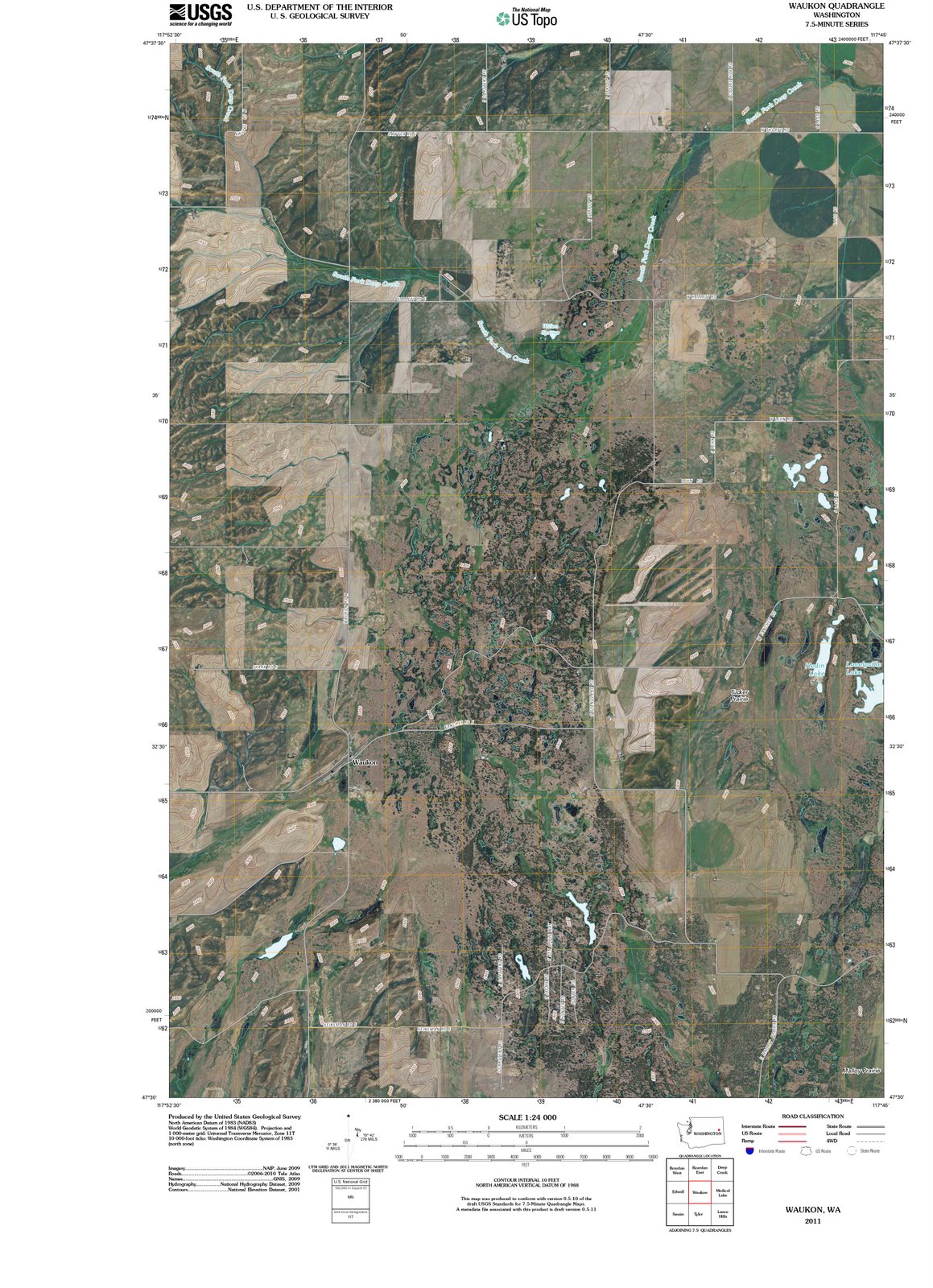 2011 Waukon, WA - Washington - USGS Topographic Map