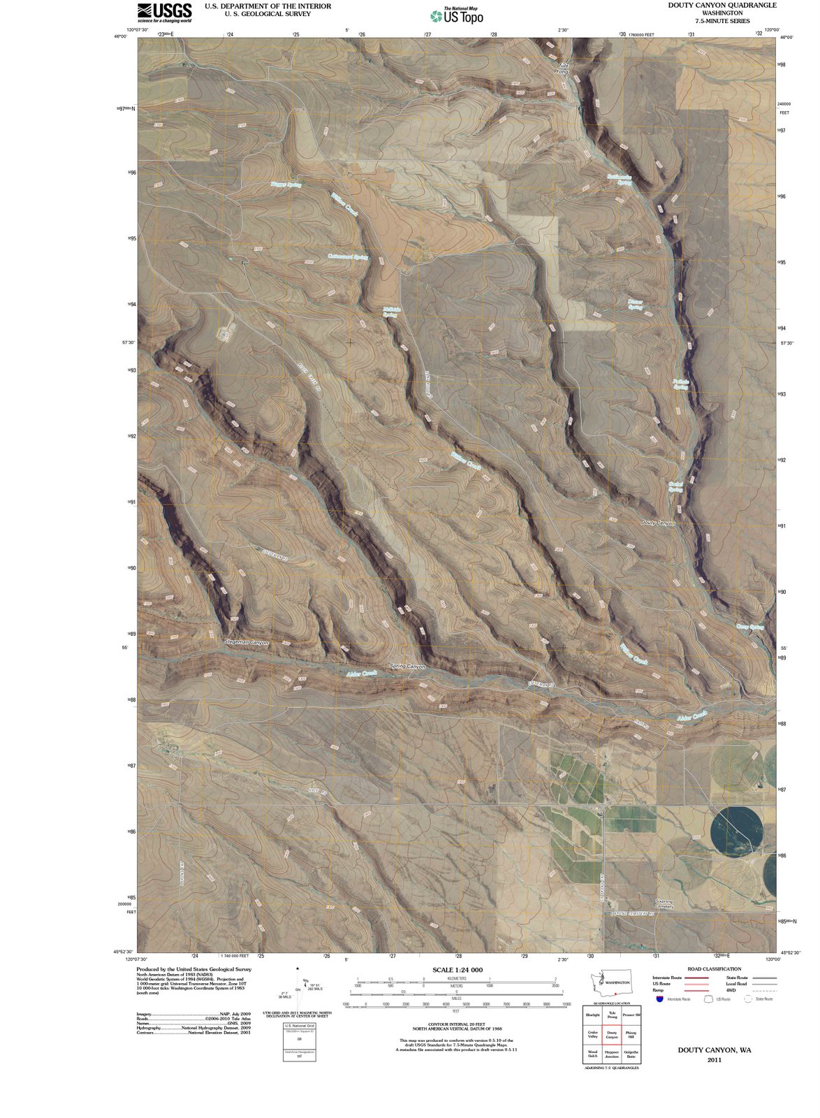 2011 Douty Canyon, WA - Washington - USGS Topographic Map