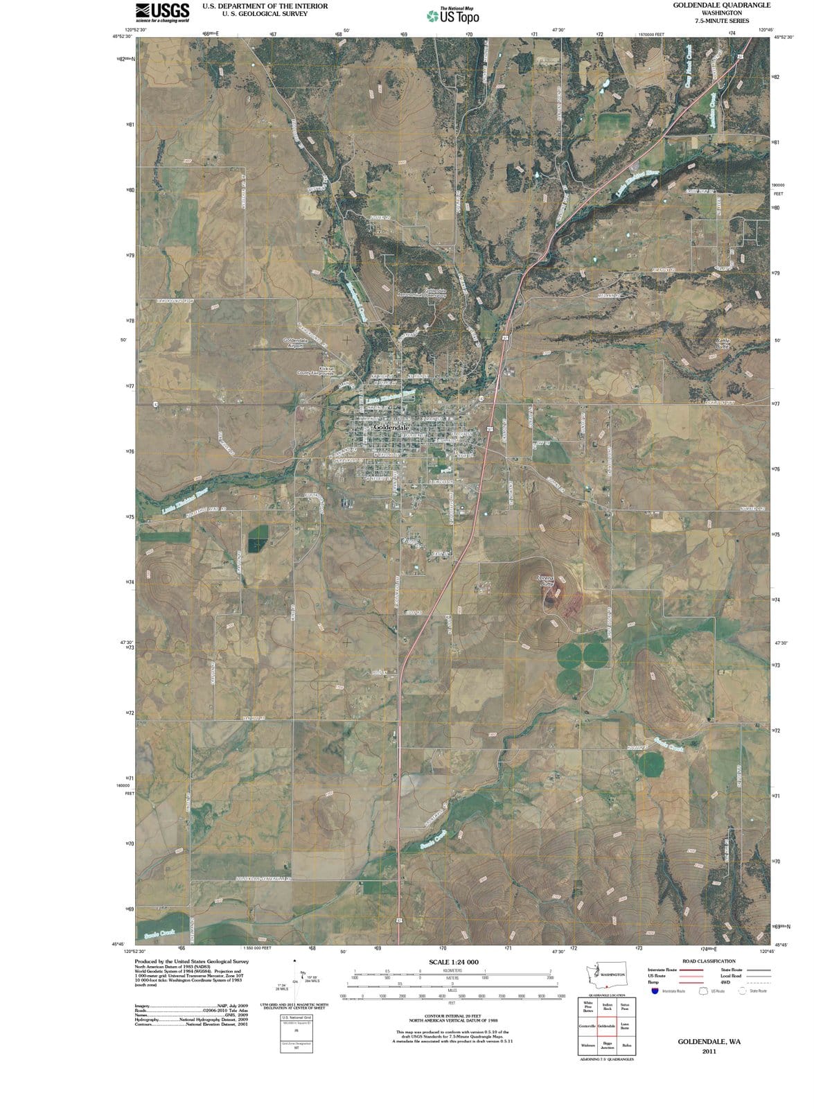 2011 Goldendale, WA - Washington - USGS Topographic Map