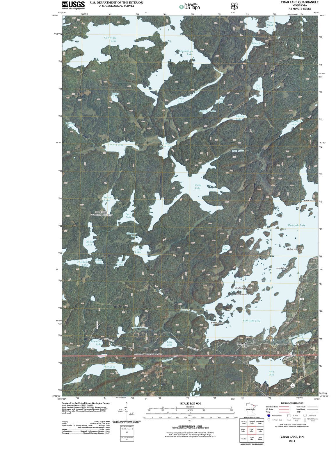 2011 Crab Lake, MN - Minnesota - USGS Topographic Map