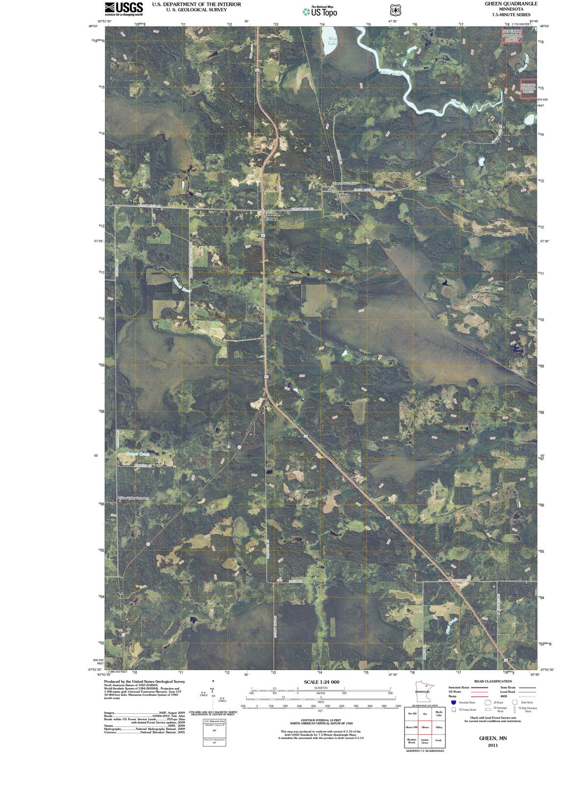 2011 Gheen, MN - Minnesota - USGS Topographic Map