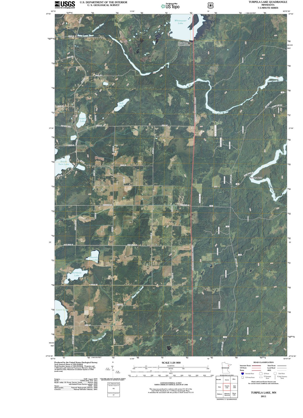 2011 Turpela Lake, MN - Minnesota - USGS Topographic Map