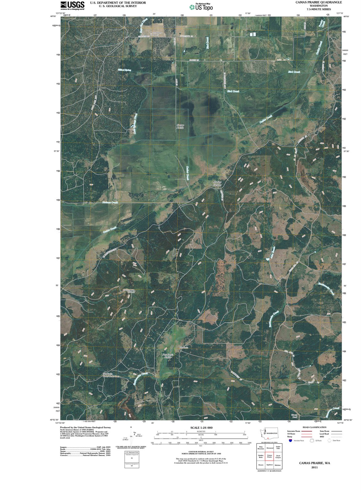 2011 Camas Prairie, WA - Washington - USGS Topographic Map