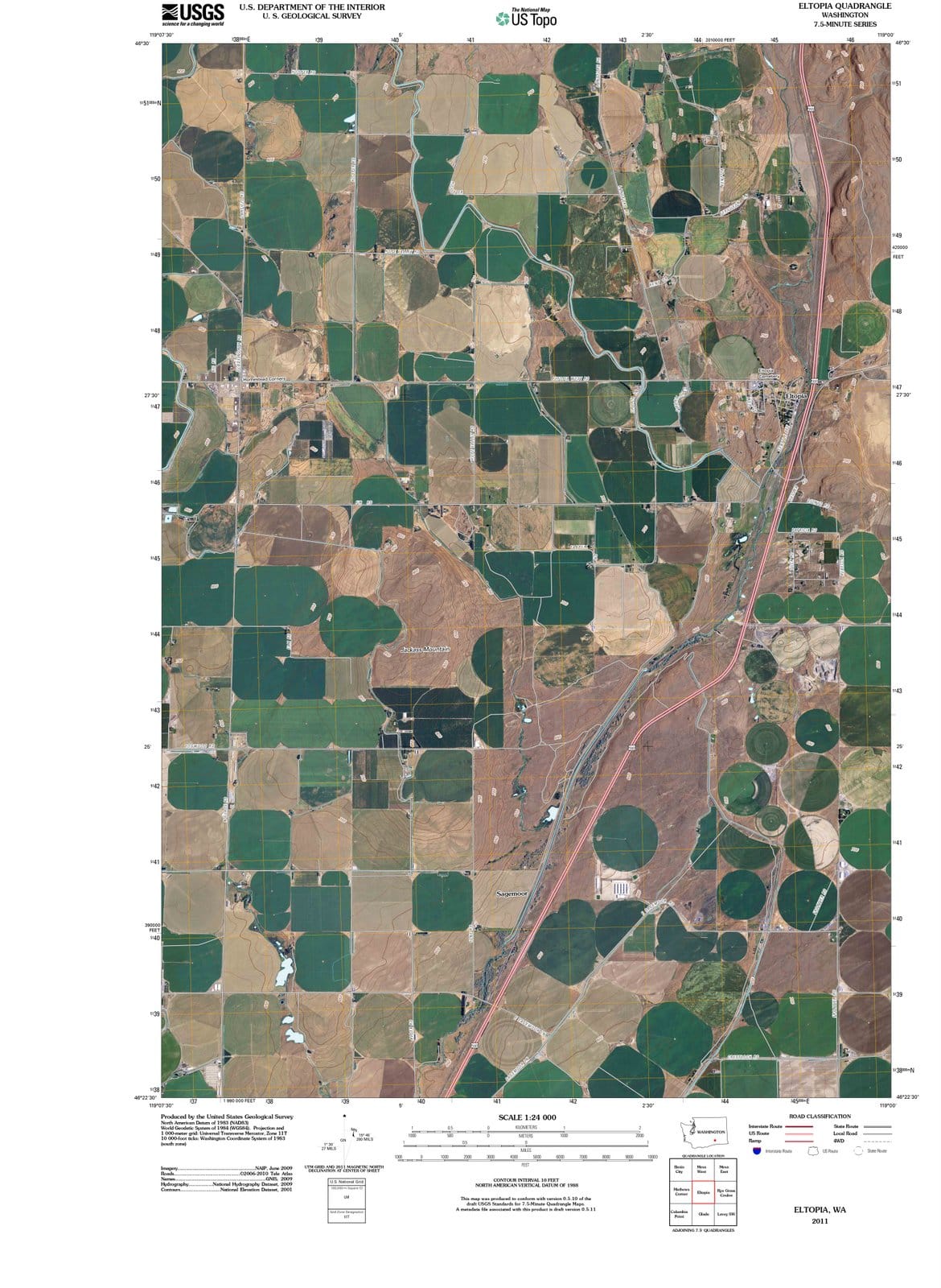 2011 Eltopia, WA - Washington - USGS Topographic Map