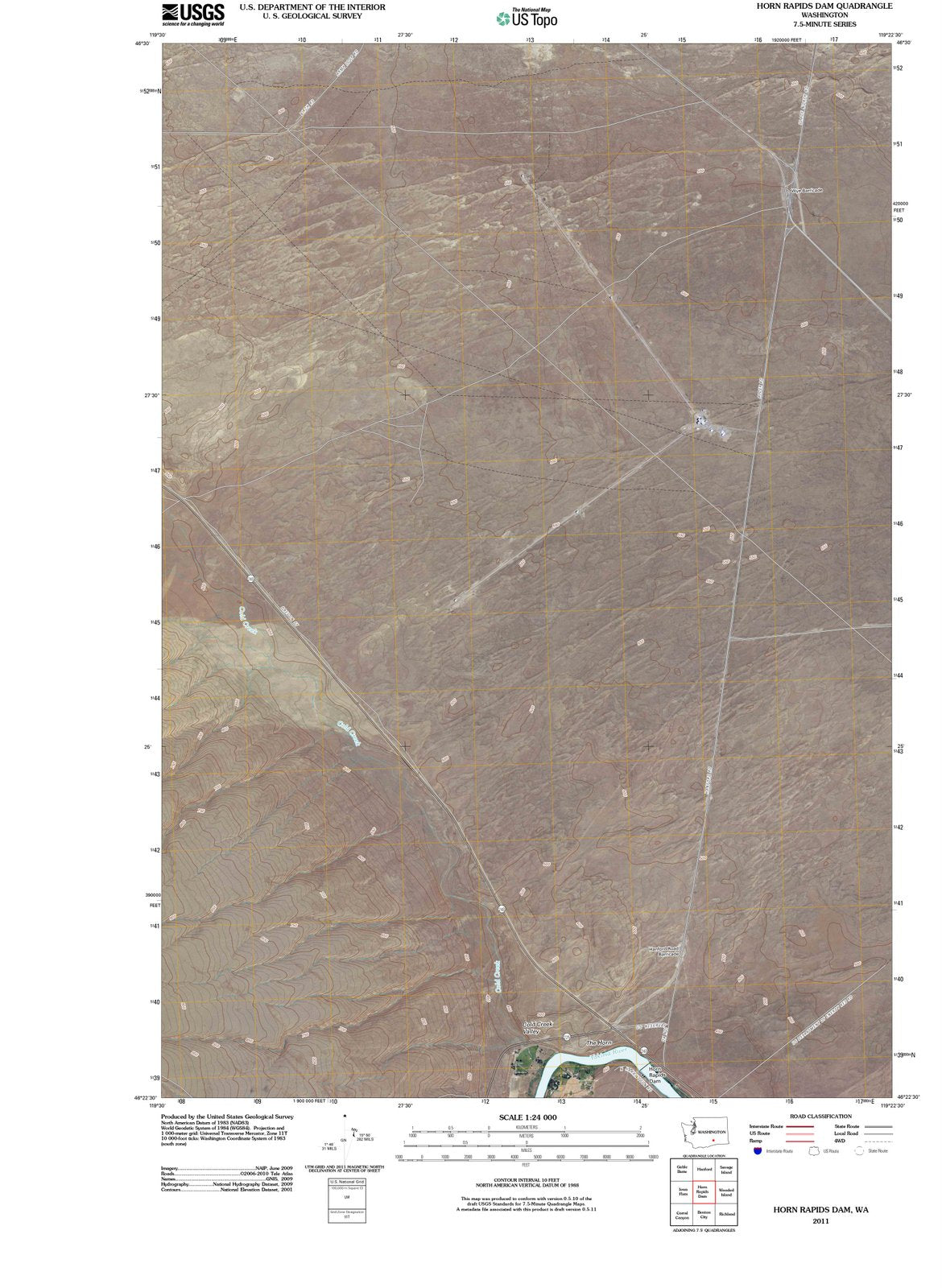 2011 Horn Rapidsam, WA - Washington - USGS Topographic Map