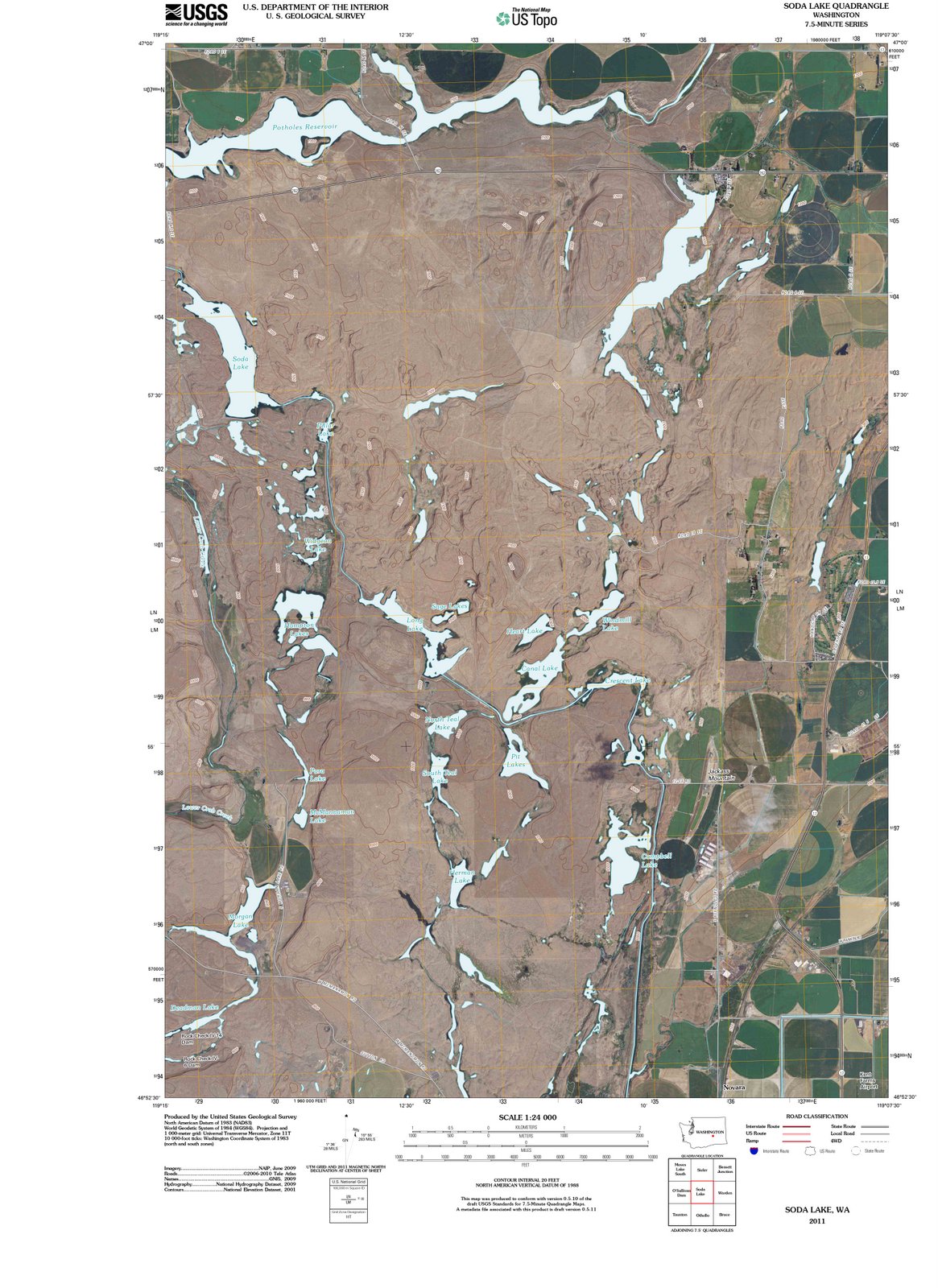 2011 Soda Lake, WA - Washington - USGS Topographic Map